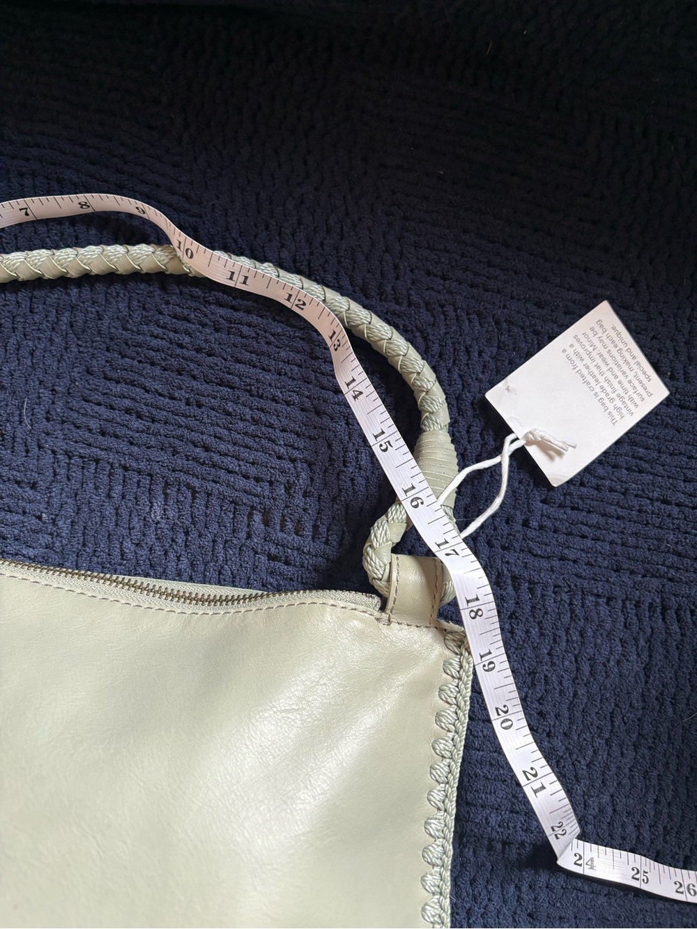 The Sak Mariposa Soft Leather Shoulder Bag Light Mint With Braided Strap - Picture 9 of 9